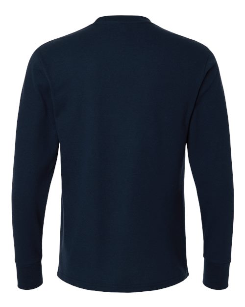 Unisex Ideal Thermal Long Sleeve T-Shirt - Midnight Navy Back