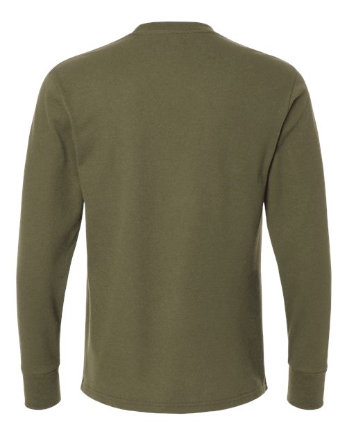 Unisex Ideal Thermal Long Sleeve T-Shirt - Military Green Back