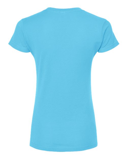 Women's Fine Jersey V-Neck T-Shirt - Aqua Back