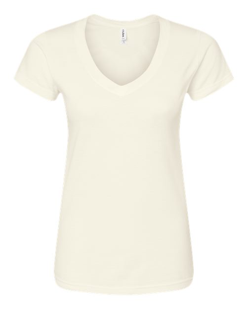 Women's Fine Jersey V-Neck T-Shirt - Natural Front