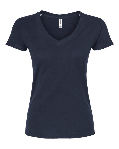 Women's Fine Jersey V-Neck T-Shirt - Navy Front