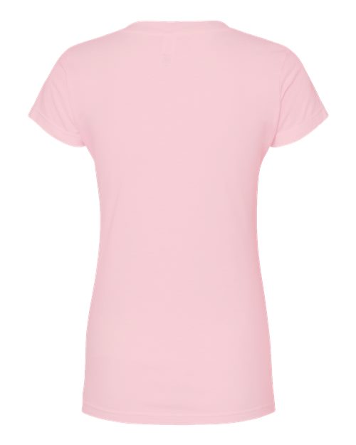 Women's Fine Jersey V-Neck T-Shirt - Pink Back