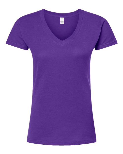 Women's Fine Jersey V-Neck T-Shirt - Purple Front