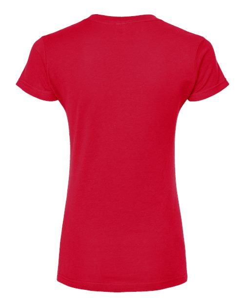 Women's Fine Jersey V-Neck T-Shirt - Red Back