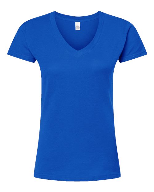 Women's Fine Jersey V-Neck T-Shirt - Royal Front
