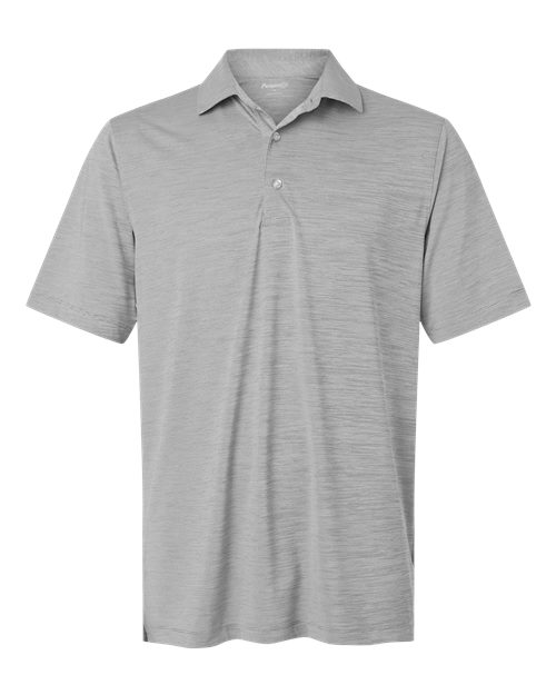 Men's Bohemian Striped Heather Performance Polo - Black Heather Front