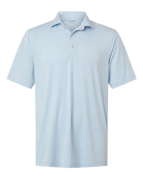 Men's Bohemian Striped Heather Performance Polo - Carolina Heather Front