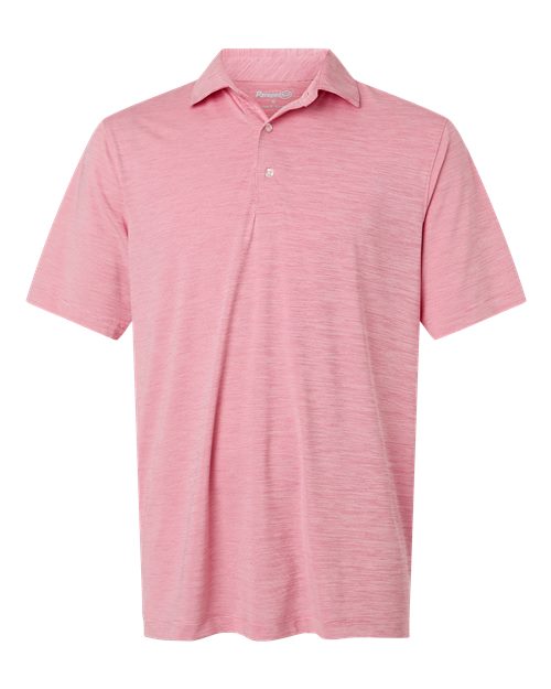 Men's Bohemian Striped Heather Performance Polo - Red Heather Front