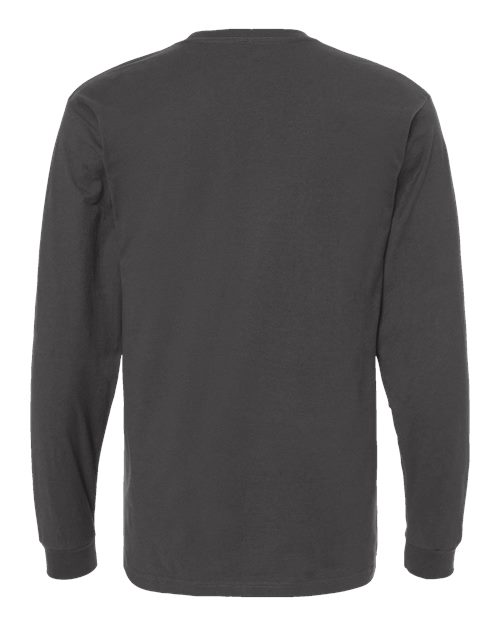 Unisex Heavyweight Jersey Long Sleeve T-Shirt - Charcoal Back