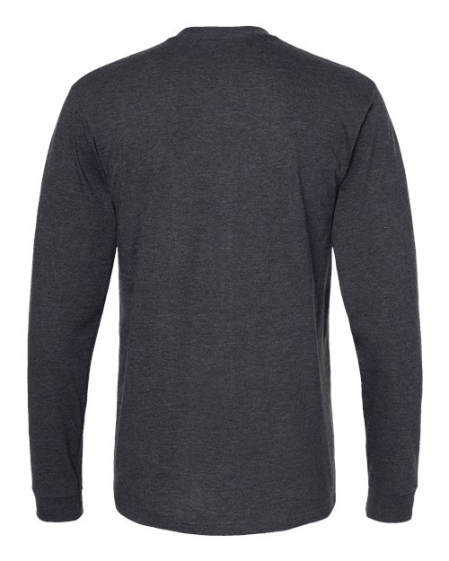 Unisex Heavyweight Jersey Long Sleeve T-Shirt - Heather Graphite Back