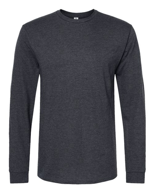 Unisex Heavyweight Jersey Long Sleeve T-Shirt - Heather Graphite Front