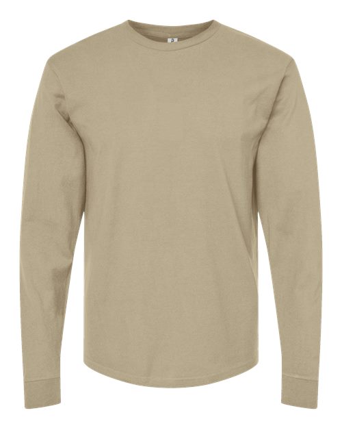 Unisex Heavyweight Jersey Long Sleeve T-Shirt - Sand Front