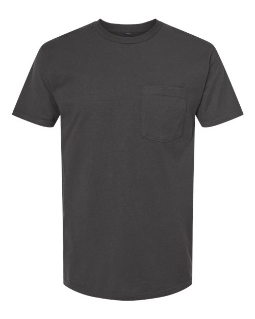 Unisex Heavyweight Jersey Pocket T-Shirt - Charcoal Front