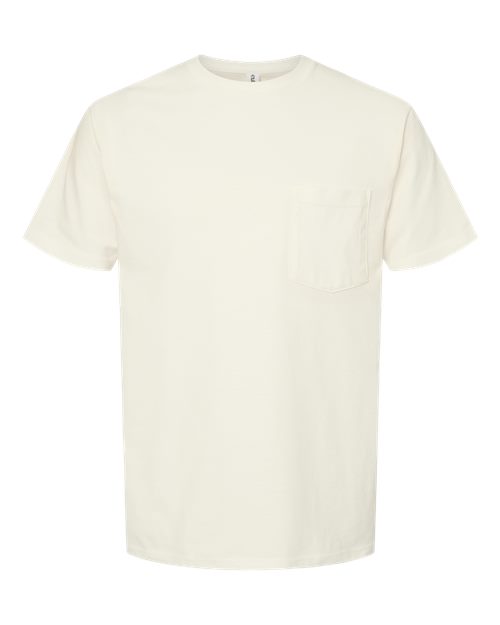 Unisex Heavyweight Jersey Pocket T-Shirt - Natural Front
