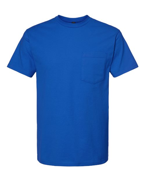 Unisex Heavyweight Jersey Pocket T-Shirt - Royal Front