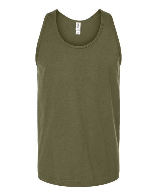 Unisex Fine Jersey Tank Top - Military Green Front