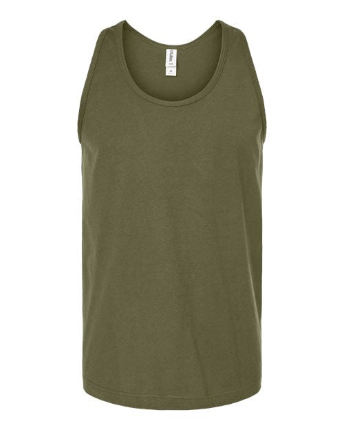 Tultex Unisex Fine Jersey Tank Top - Military Green Front