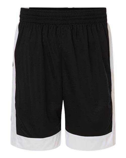 Unisex Match-Up Basketball Shorts - Black/ White Front