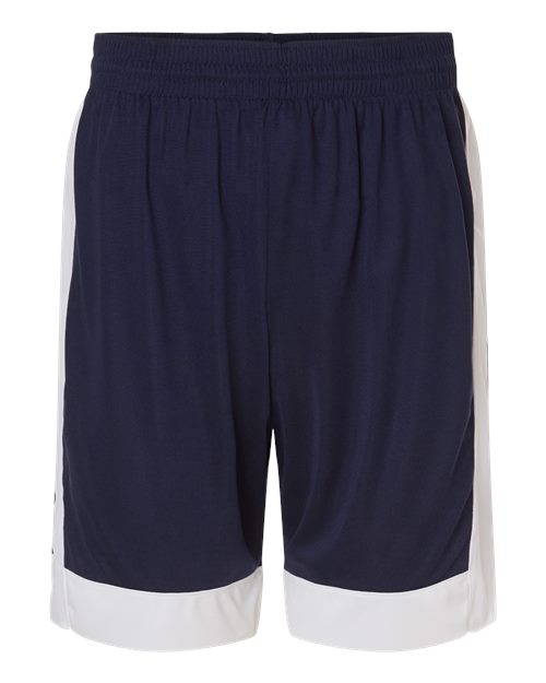 Unisex Match-Up Basketball Shorts - Navy/ White Front