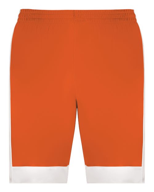 Augusta Sportswear Unisex Match-Up Basketball Shorts - Orange/ White Front