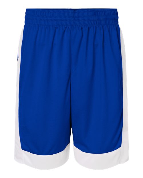 Unisex Match-Up Basketball Shorts - Royal/ White Front