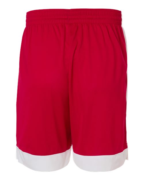 Unisex Match-Up Basketball Shorts - Scarlet/ White Back
