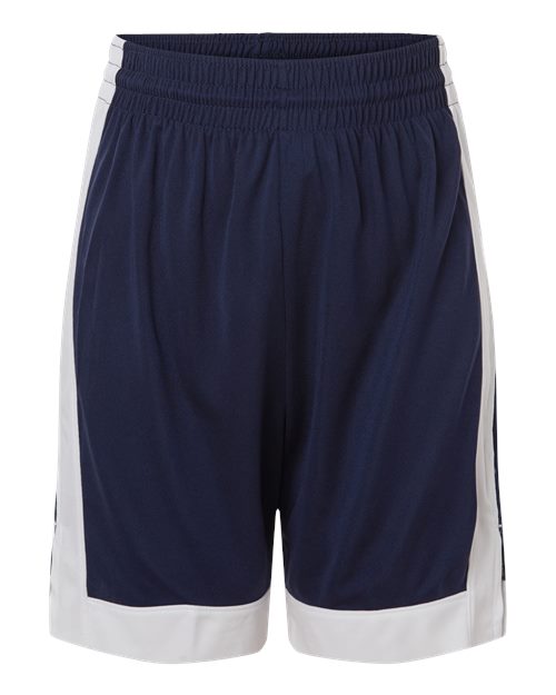 Youth Match-Up Basketball Shorts - Navy/ White Front