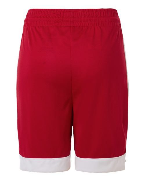 Youth Match-Up Basketball Shorts - Scarlet/ White Back