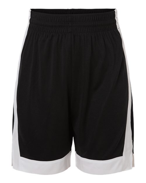 Youth Match-Up Basketball Shorts - Black/ White Front