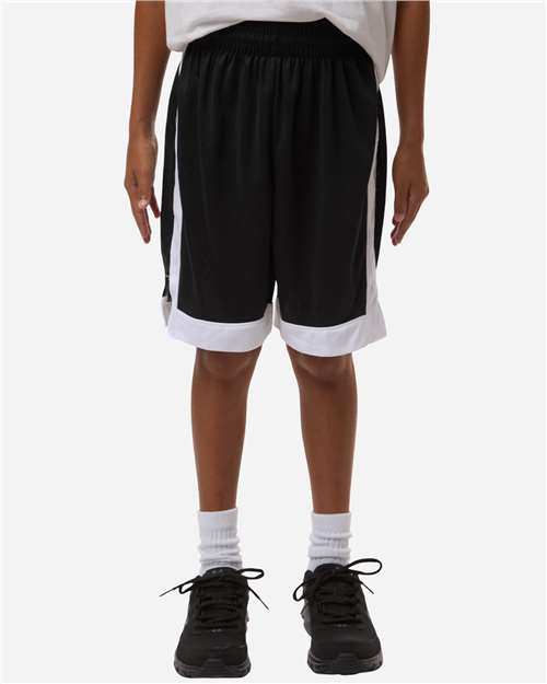 Augusta Sportswear Youth Match-Up Basketball Shorts - Model Front