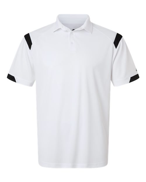Unisex On the Rise Polo - White/ Black Front