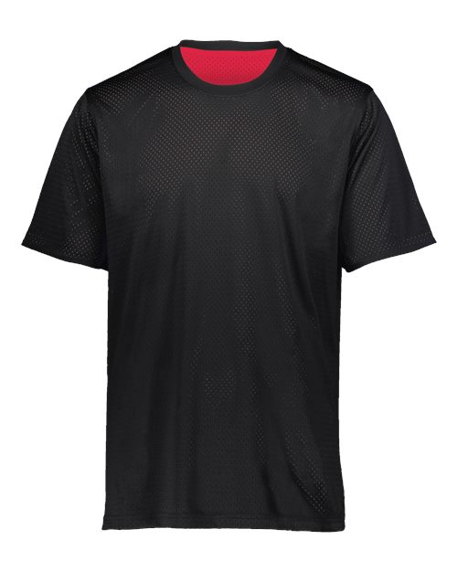 Unisex Mesh Reversible Jersey - Black/ Scarlet Front