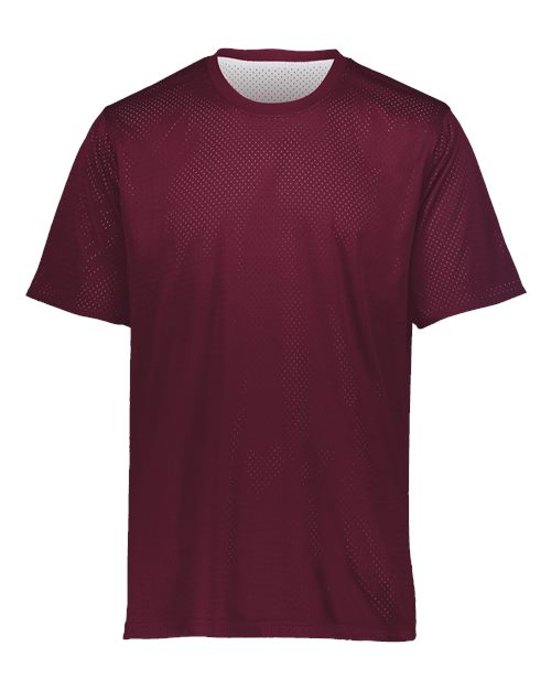 Unisex Mesh Reversible Jersey - Maroon/ White Front