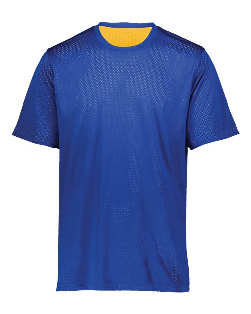 Unisex Mesh Reversible Jersey - Royal/ Gold Front