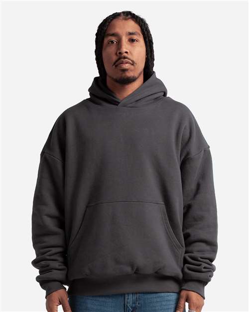 Unisex Garment-Dyed Double Layer Reversible Hooded Sweatshirt - Gunmetal Front