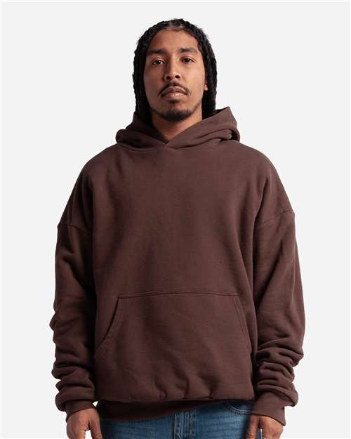 Unisex Garment-Dyed Double Layer Reversible Hooded Sweatshirt - Mocha Front