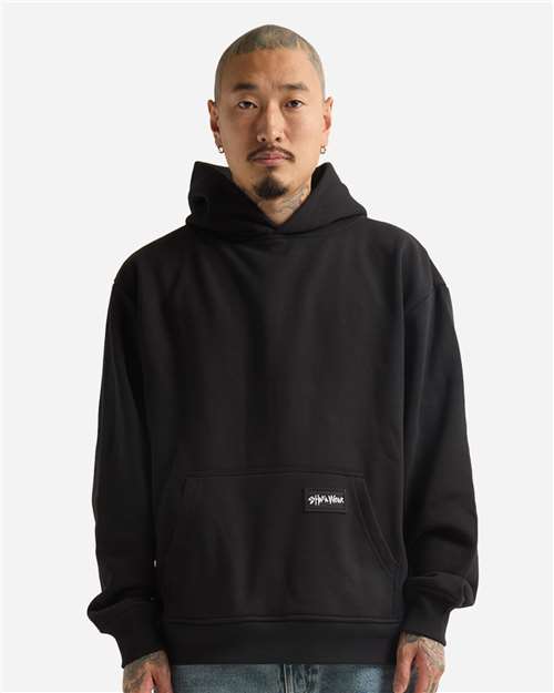 Unisex Essential Super Heavyweight Hooded Sweatshirt - Black Front