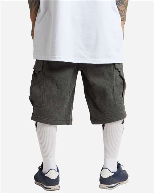 Unisex Fleece Cargo Shorts - Charcoal Grey Back