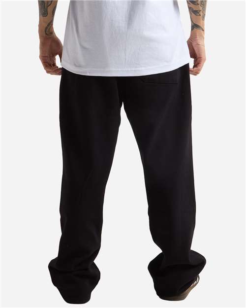 Unisex Garment-Dyed Straight Leg Sweatpants - Black Back