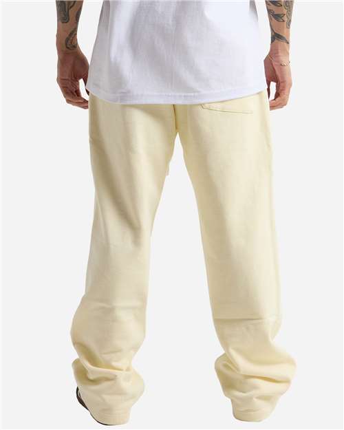 Unisex Garment-Dyed Straight Leg Sweatpants - Cream Back