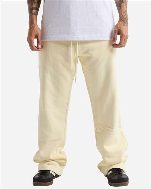 Unisex Garment-Dyed Straight Leg Sweatpants - Cream Front