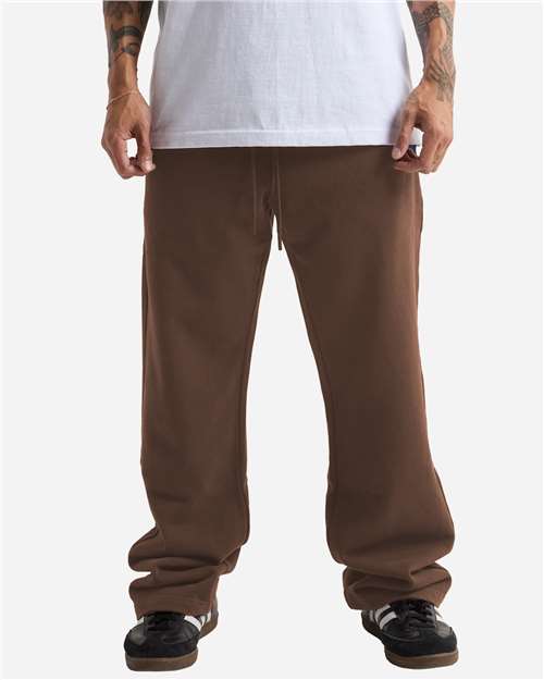 Unisex Garment-Dyed Straight Leg Sweatpants - Mocha Front