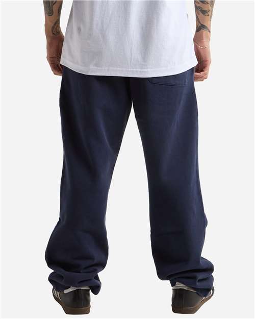 Unisex Garment-Dyed Straight Leg Sweatpants - Navy Back