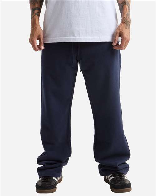 Unisex Garment-Dyed Straight Leg Sweatpants - Navy Front