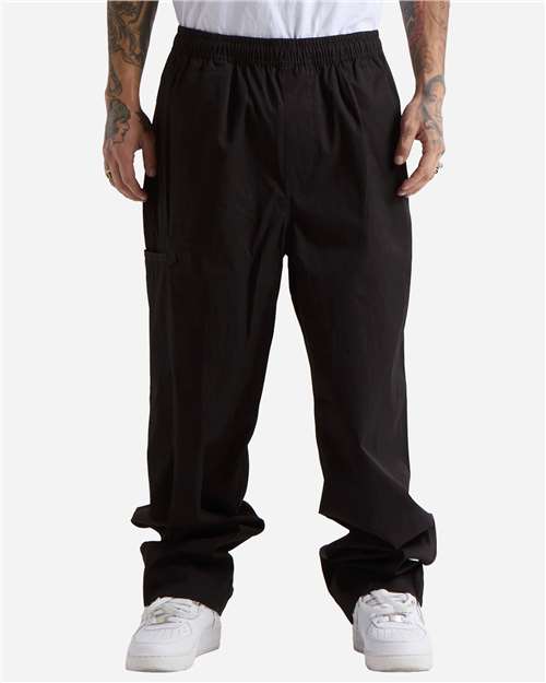 Men's Lounge Cotton Pants - Black Front