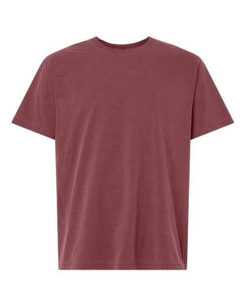 Unisex Heavyweight Garment-Dyed Tee - Washed Maroon Front