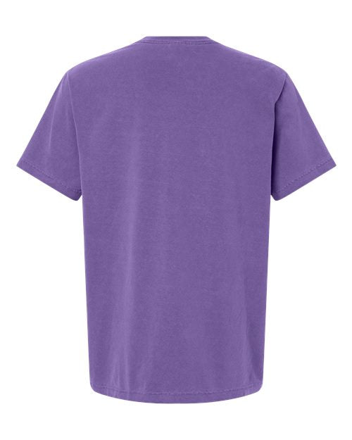 Unisex Heavyweight Garment-Dyed Tee - Washed Purple Back