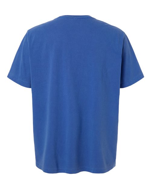 Unisex Heavyweight Garment-Dyed Tee - Washed Royal Blue Back