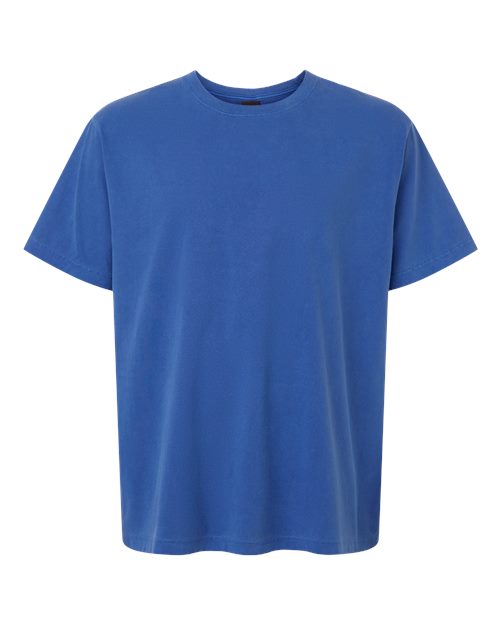 Unisex Heavyweight Garment-Dyed Tee - Washed Royal Blue Front