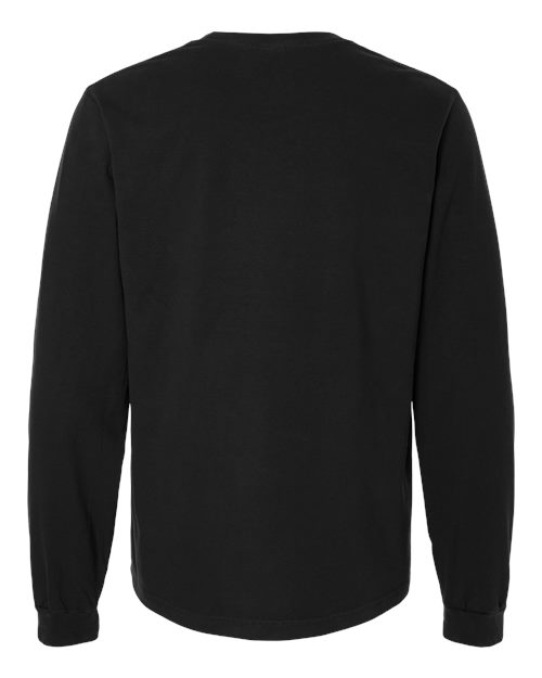 Unisex Heavyweight Garment-Dyed Long Sleeve Tee - Black Back